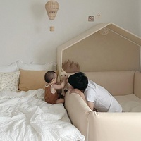 Tente de jeu et lit pour enfants 2 en 1, thème princesse avec barre de sécurité et pare-chocs, emballage compressé direct d'usine, espace de jeu
