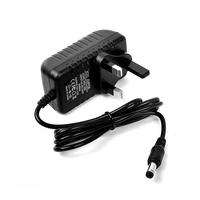 Adaptateur secteur 12V 2A avec prise UK, chargeur mural AC DC 24W CE FCC RoHS pour appareils électroniques, bandes lumineuses LED