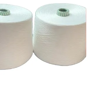 中国纱线制造商供应针织袜生白色涤纶精梳棉32S/2针织纱