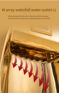 Lussuoso <span class=keywords><strong>Orinatoio</strong></span> in Ceramica Europea <span class=keywords><strong>da</strong></span> Parete con Sensore Dorato per Hotel, Design Ecologico - Product Image 4