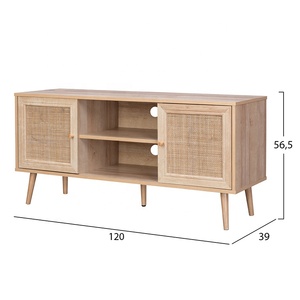Mueble de sala de estar nórdico, consola multimedia de pie, mueble moderno de madera de ratán, soporte para <span class=keywords><strong>tv</strong></span>, <span class=keywords><strong>mesa</strong></span> de <span class=keywords><strong>tv</strong></span> - Product Image 6