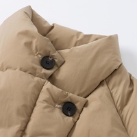 THOUSAND YAN Doudoune courte pour femme en mélange de triacétate, 90 % duvet d'oie blanc, col montant, simple boutonnage