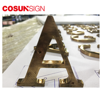 Logo célèbre en laiton massif, lettres de logo, 3D, 1 pièce
