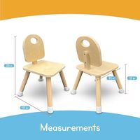 Lot de 2 chaises modernes en bois pour enfants de 2 ans et plus pour la maison, la salle de classe, la garderie préscolaire et les salles de jeux pour le salon
