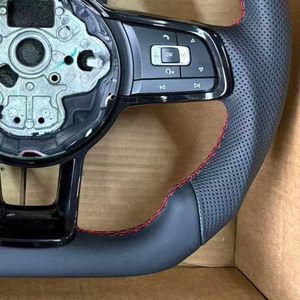 R line พวงมาลัยหุ้มหนังแท้สำหรับ <span class=keywords><strong>VW</strong></span> Volkswagen Golf 5 6 7 7.5 R พวงมาลัยรถ MK6 MK7 MK5 GTI POLO Passat CC - Product Image 5