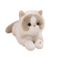 Peluche chaton adorable et réaliste en coton PP, qui miaule et se recroqueville - Cadeau d'anniversaire idéal pour les filles de 14 ans et plus