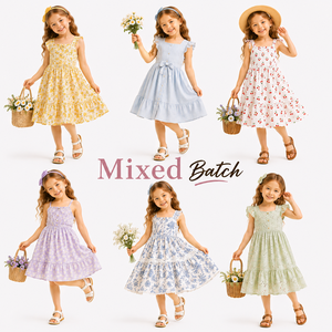Vestido de Verano Estampado para Niñas, Ropa Ligera y Transpirable para Niños, Envío Mixto Aleatorio - Product Image 1