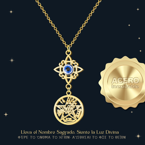 Tetraramaton acciaio inossidabile dorato occhio turco nodo della strega portafortuna protezione amuleto minimalista Fashion ciondoli - Product Image 3