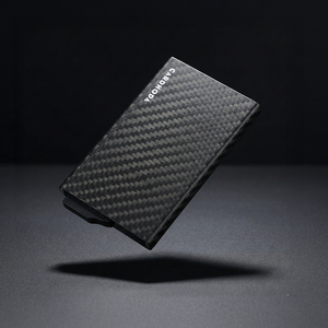 Portefeuille fin en fibre de carbone anti-RFID CardHoda - Porte-cartes de visite multifonctionnel avec aluminium sans fermeture - Product Image 1