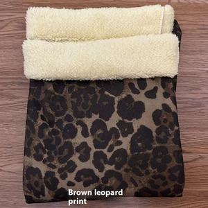 Otoño Invierno nueva llegada lindo leopardo estampado recto pijama pantalones para mujer Cordero polar forrado Casual casa pantalones cintura elástica - Product Image 1