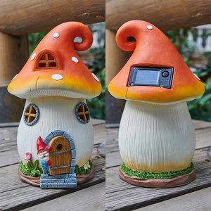 Scultura in Resina di Alta Qualità del Nano e la Sua Casa di Funghi, Decorazione per Casa e Giardino - Product Image 5