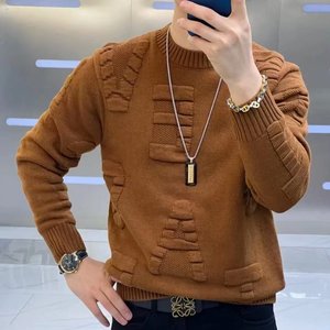 Sudadera holgada antiarrugas para hombre con cuello redondo, prendas de vestir para invierno, decoración con estampado de letras tridimensionales - Product Image 3