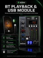 Mixer Audio Profesional Q6 6 Kanal dengan USB BT 5.0 Playback 99 Efek DSP 48V Phantom Power Output Utama AUX