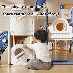 Trẻ em trong nhà trượt lâu đài Swing gia đình đặt có thể gập lại nhỏ bé Đồ chơi trượt nhựa - Product Image 5