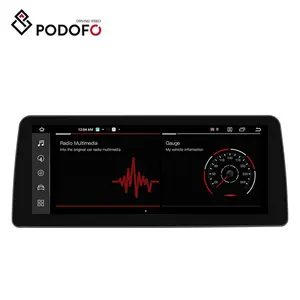 Podofo 12.3英寸安卓汽车收音机8 + 128G Carplay安卓汽车双系统全球定位系统4G Wifi蓝牙汽车音响宝马1系列F20 2013-2016
