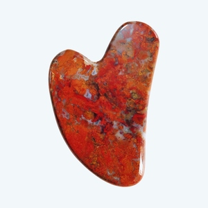 Masseur facial en jaspe mookaite en forme de cœur naturel Gua Sha - Product Image 5