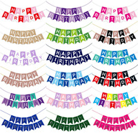 Guirnaldas de Letras con Diseño de Cola de Pez en Papel Dorado con Relieve, Multicolores, para Decoración de Fiestas de Cumpleaños Infantiles