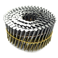 Clous en bobine à tige annulaire de 15 degrés, collés sur fil, 2,5x50 pour palettes, à utiliser avec une cloueuse pneumatique à bobine
