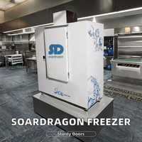 Congélateur de présentation de glace en sacs Soardragon DC-420 à LED, double refroidissement (ventilateur direct), 1 porte, automatique mécanique/électronique