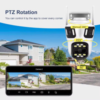 Cámara Wifi Inalámbrica Wistino de 12MP y 6K con Tres Lentes, Audio Bidireccional, Visión Nocturna en Color, Cámara de Seguridad Wifi