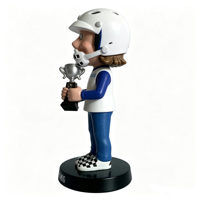 Figurine Bobblehead Personnalisée de Motocross avec Trophée - Souvenir Sportif en Résine, Cadeau pour les Fans de Course