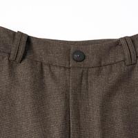 Pantalons droits à taille haute pour femmes OEM en 100% laine fine à motif pied-de-poule, pantalon large classique du début du printemps