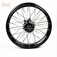 Kit Supermoto HEXO avec roue avant en aluminium à moyeu sous vide haute résistance et pneus semi-slicks/Ultra Bee Slick 130/70-17