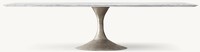 Table à manger rectangulaire de luxe avec plateau en marbre, base en forme de tulipe moderne, table architecturale en pierre pour hôtel, villa, projet d'aménagement