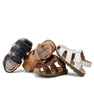 Summer Children's Leather Sandals Non-slip Soft Bottom Toddler Shoes Boys Korean <b>Wrapped</b> <b>Head</b> Beach Sandals Shoes - Product Image 1