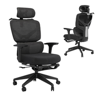 Chaise de bureau en maille d'ordinateur de course noire de luxe ergonomique bon marché avec soutien lombaire