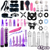 47-teiliges SM-Bondage-Set für Erwachsene Paare BDSM-Fesselset Handschellen Nippelklemmen Peitsche OEM-Lieferant