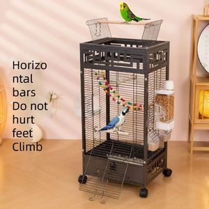 Jaula de Hierro Forjado de Lujo con Techo Abierto para Pájaros, Gran Jaula Dorada para Loros, Decoración para el Hogar, Venta al por Mayor - Product Image 2