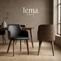 Fauteuil de salle à manger moderne en similicuir rembourré avec pieds en bois et dossier en mousse pleine pour salon et mobilier de maison