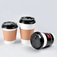 Vasos de Papel Desechables para Café con Logotipo Impreso Personalizado, Vasos de Papel para Bebidas Calientes y Frías de Grado Alimenticio para Fiestas, Comida para Llevar y Uso en Oficinas