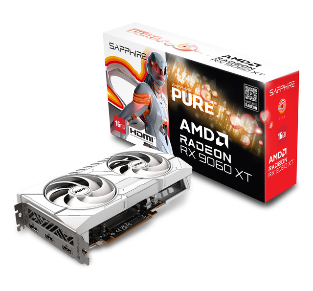 2025 New SAPPHIRE Pure Radeon RX 9060 XT 16GB D6 OC PCIe 5.0 VGA RX 9060XT GPU RX9060 XT Video Card for Gaming PC Desktop