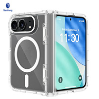 Coque magnétique transparente antichoc et anti-rayures pour iPhone Duo, anti-jaunissement, protection de la charnière, vente en gros