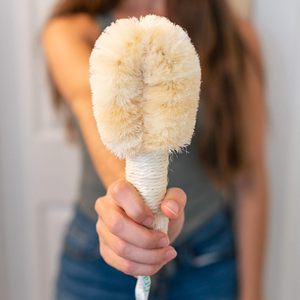 Brosse corporelle en sisal pour peaux sèches, douche, bain, maille en bois, améliore la circulation sanguine, exfolie la peau, réduit la cellulite - Product Image 6