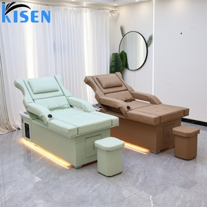 Kisen New Design Luxury Salon Equipment Shampoo Bed Pedicure Chair Led Light Therapy Electric Bed Thai Massage <b>Table</b> Foot <b>Bath</b> - Product Image 6