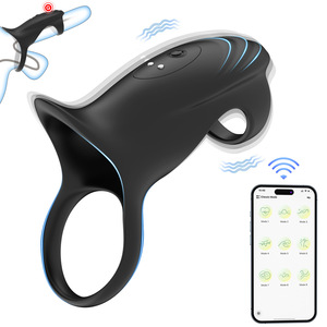 Anneau vibrant pour couples, contrôlable par application, en silicone, rechargeable, anneau retardateur, vibrations multi-fréquences, étanche, jouet <span class=keywords><strong>de</strong></span> bien-être pour adultes - Product Image 6