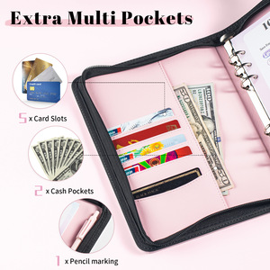 <span class=keywords><strong>Carnet</strong></span> A5 en similicuir à feuilles mobiles avec fermeture éclair pour le défi d'épargne transfrontalier de 100 jours, <span class=keywords><strong>carnet</strong></span> de budget et planificateur, cadeau - Product Image 2