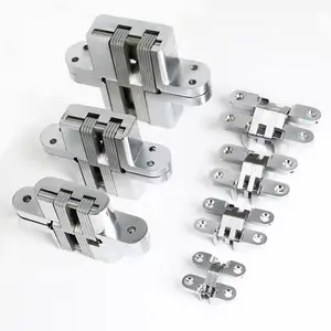 Hot Selling Zinc Alloy SS Cross180 Degree Invisible Conceal Hinge Pivot Door Hinges for Wooden Doors
