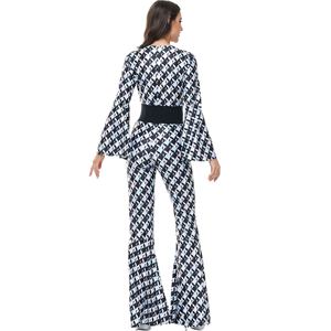 Costume de scène rétro années 80 style disco, motif losanges, pour Halloween, fête hippie, uniforme de chanteur - Product Image 2