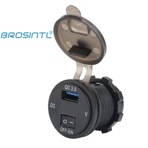 BROSINTL Single QC3.0 USB зарядное устройство с вольтметром и переключателем