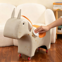 Chaise à roulettes enfant en forme de âne de dessin animé, en tissu technique imperméable, pour la maison et la maternelle, vente en gros