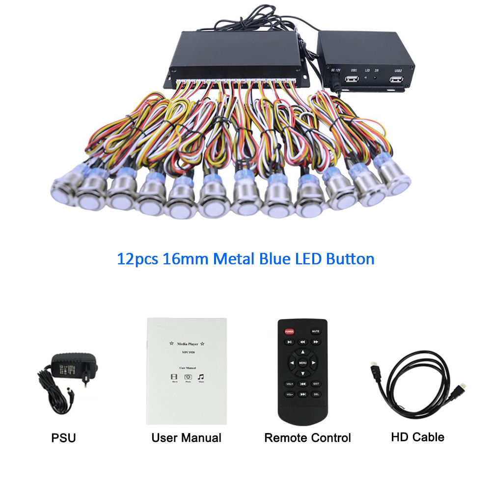 12pcs 16mm Metal blue led