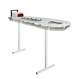 Nastro Trasportatore Elettrico da 252 Pezzi di Colore Bianco o Blu per Abiti e Indumenti per Fabbrica, <span class=keywords><strong>Lavanderia</strong></span> o Negozio - Product Image 1