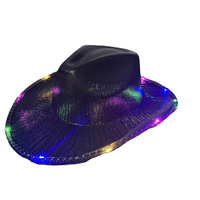 Cappello da pescatore da Cowboy Fedora con paillettes Jazz all'ingrosso della fabbrica per Mardi Gras bomboniere Costume da Rapper Cosplay