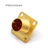 Konektor Bundar Hermetik PSCCONN MX12K4T, Konektor Penerbangan 4 Pin, Sambungan Kedap Vakum Kaca-ke-Logam, Steker & Soket