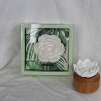 Diffuseur d'huiles essentielles liquides en céramique parfumé à la lavande, en forme de fleur, pour bureau, maison, cadeau