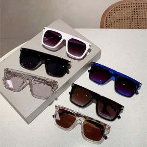 Gafas de Sol Retro Personalizadas con Logotipo, Montura Grande de Piloto para Hombre, Gafas de Sol Cuadradas con Degradado UV400 para Mujer - Product Image 6